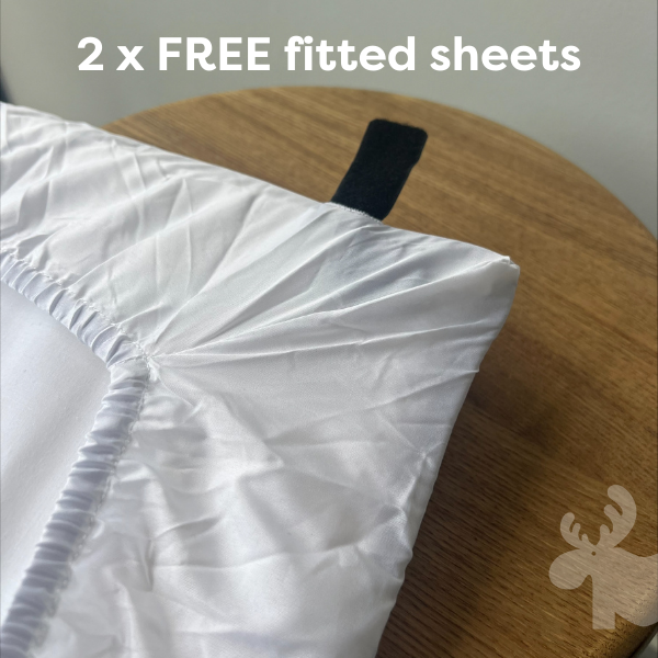 MOOSE Emmett Travel Cot (with 2 FREE fitted sheets)