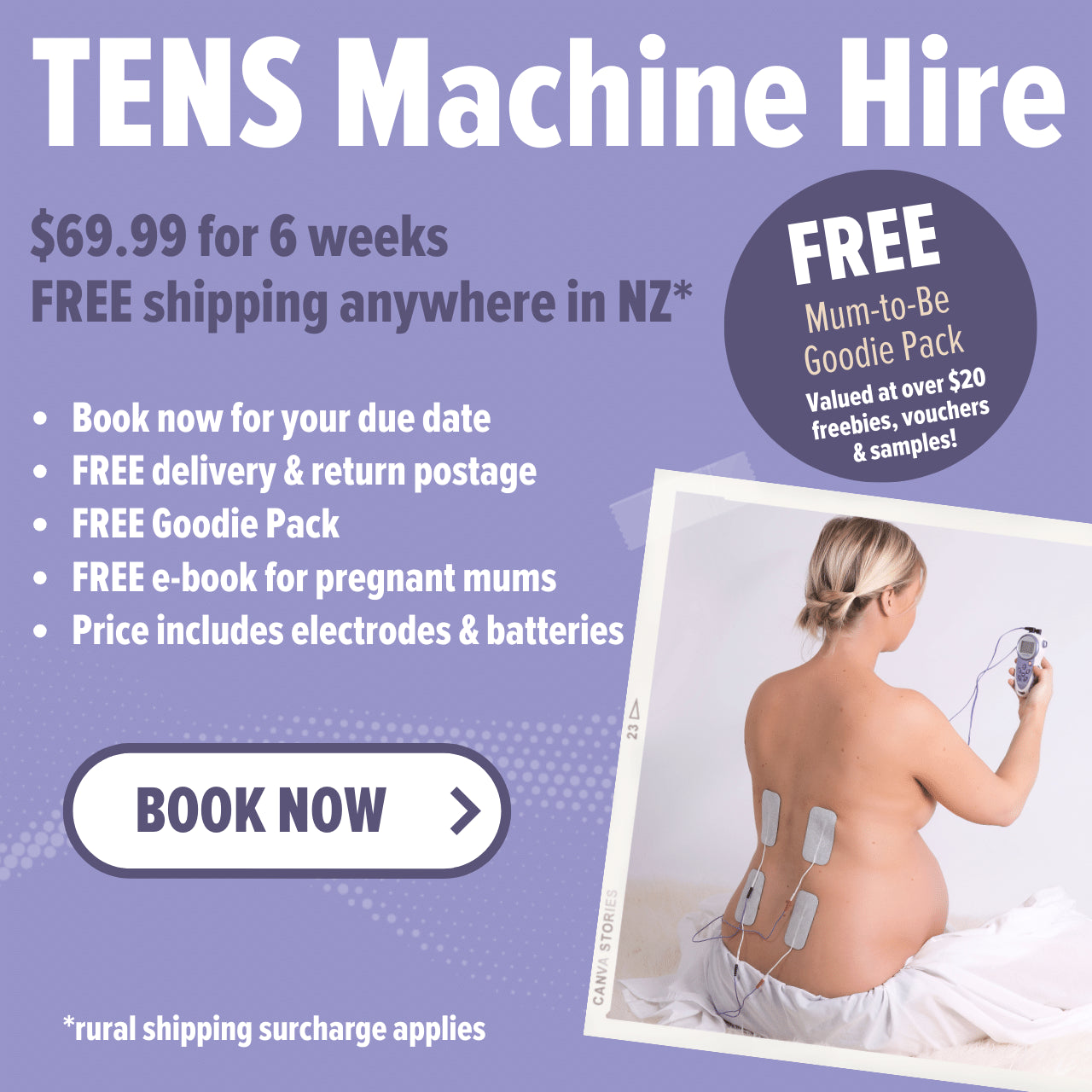 TENS Machine Hire NZ - Bella Mama